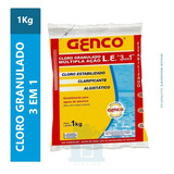 Cloro Granulado Para Piscina 1 Kg Múltipla Ação 3 Em 1 Genco