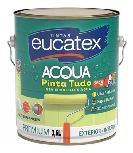 Tinta Epoxi Eucatex Água Para Azulejos, Pisos E Madeira 3,6l