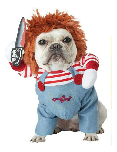 Disfraz Chucky Perro Raza Grande Mediano Halloween Talla L