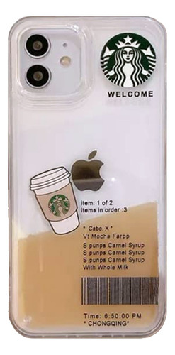 Funda Carcasa Transparente Liquido Starbucks Para iPhone