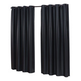 Cortina Decorativa Lisa Para Sala Quarto Elegante Blackout Cor Preto