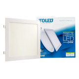 Kit 16 Plafon Painel  Led Embutir Quadrado 24w 4000k Neutro