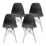 Set De 4 Sillas Eames Modernas Minimalistas Varios Colores