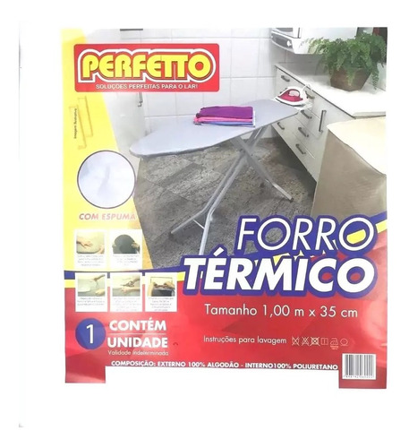 Forro Capa Térmica Tábua Passar Roupas Sem Espuma1 Mt X 35cm