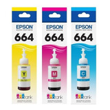 Combo Tinta Epson Original 664 Color 3 Botellas  L210  L355 