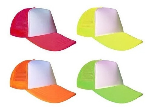 Gorra Trucker Frente Blanco Fluo Cotillon Fiesta