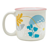 Taza Cerámica 400 Ml Vintage Flowers Keep Tazón Té Café