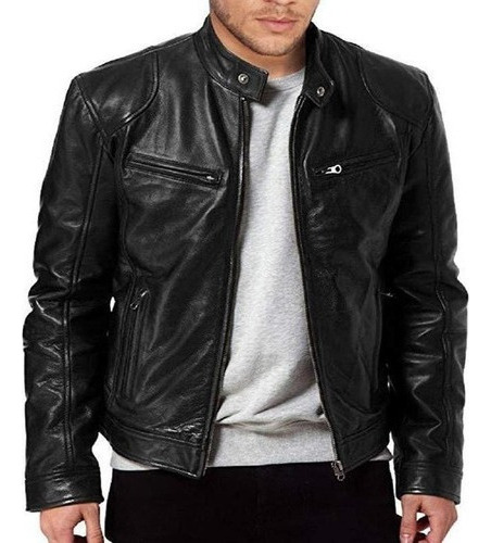 Roupas Masculinas Retrô Casaco De Couro Masculino Cardigã De