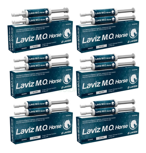 Kit Laviz Mo Horse 2x40g Aminoacido, Minerais P Cavalo C/6un