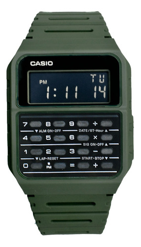Reloj Casio Unisex Con Calculadora Color Verde Ca-53wf-3bcf