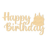 Letrero Happy Birthday Pastel Mdf 6mm 100x50cm