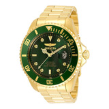 Reloj Invicta 35724 Oro Hombres Automático Color De La Correa Dorado Color Del Bisel Verde Color Del Fondo Verde