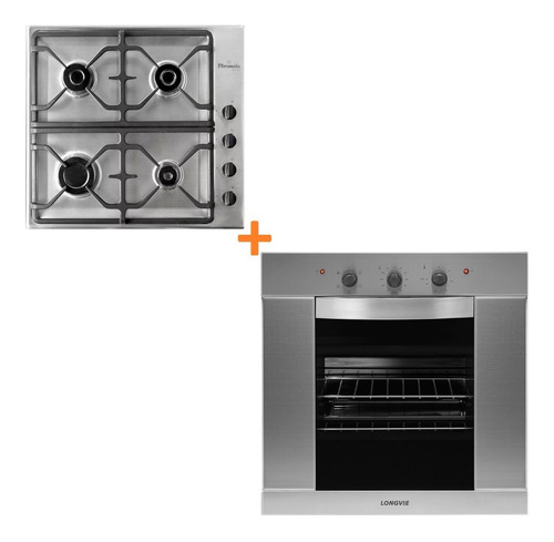 Combo Longvie Florencia - Horno Eléctrico + Anafe A Gas Inox