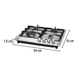 Parrilla De Gas L.p. 4 Quemadores De Sobreponer Acero Inox.