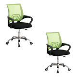 Sillón Ejecutivo Silla Oficina -x2- Regulable Escritorio Pc Color Verde Material Del Tapizado Mesh