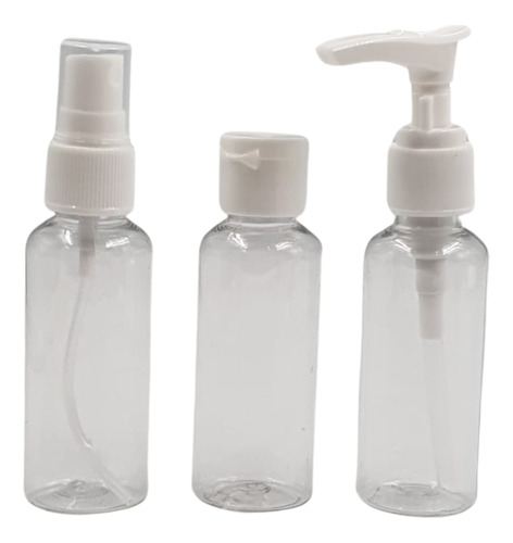 Set De Viaje X3 Botellas Higiene Cuidado Personal Neceser