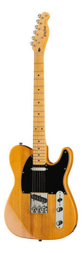 Guitarra Eléctrica Para Zurdo Harley Benton Vintage Series Te-52 Telecaster De Fresno Natural Brillante Con Diapasón De Arce