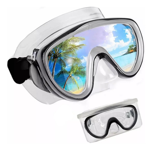 Careta Buceo Pesca Gafas Natación Vidrio Templado + Estuche 