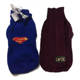 Lote 2 Sueter Sweater Perro Superman Razas Pequeñas Cómodo