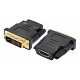 Adaptador Dvi-d Macho P/ 24+1 X Hdmi Femea Contatos Banhado