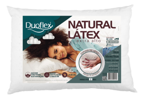 Travesseiro Duoflex Látex Natural Extra Alto 18cm [ln1101]