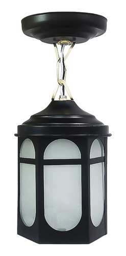 Farol Eco. Casita Colgante Negro