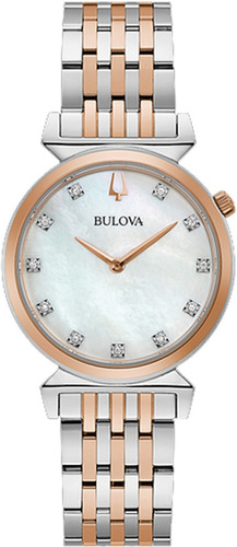 Relógio Bulova Feminino Regatta 98p192 *diamantes E Safira