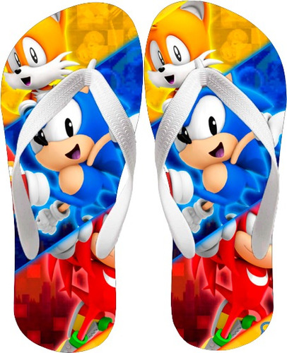 Chinelo Adulto E Infantil Sonic Filme Personalizado Ref:001