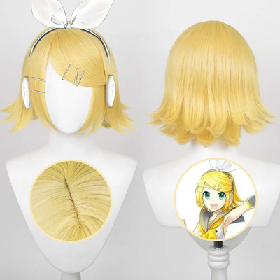 M' Peluca Vocaloid Rin Kagamine For Cosplay, 40 Cm, M'