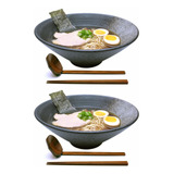 Juego De 2 Cuencos De Cerámica Japoneses Ramen De 5.3 fl Onz