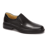 Zapato Flat Andrea De Piel Doble Ancho Caballero Negro