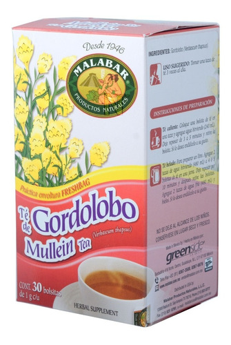 Greenside Malabar Té De Gordolobo Caja Con 30 Bolsitas Sfn 