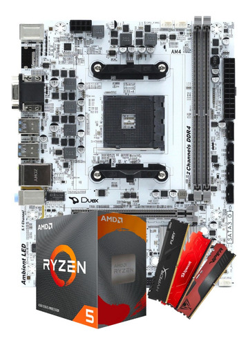 Kit Upgrade Amd Ryzen 5 5500 + Placa Mãe A520m + 8gb 3200mhz