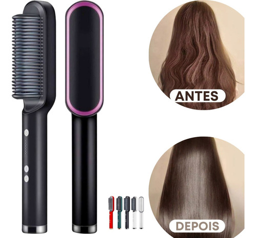 Escova Pente Secadora Profissional 3 Em 1 Seca Modela Cabelo Cor Escova Secadora Alisadora 110v/220v