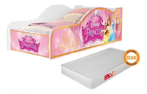 Cama Infantil Princesas Menina Com Colchão - Frete Grátis 