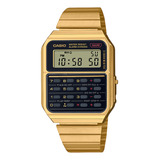Reloj Pulsera Digital Casio Ca-500weg-1adf Con Correa De Acero Inoxidable Color Dorado - Fondo Negro