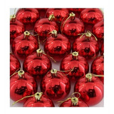 24 Bolas Pequenas Metalizada Vermelhas 3cm Enfeite Decoração