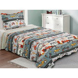 Colcha Evolution Patchwork Infantil Solteiro 160x230 Corrida