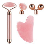 4 En 1 Rodillo De Jade Y Juego De Gua Sha, Rodillo Facial, R