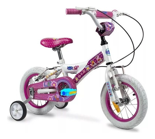 Bicicleta Rodado 12 Nena Niña Con Ruedas Rayos Peppa Pig 