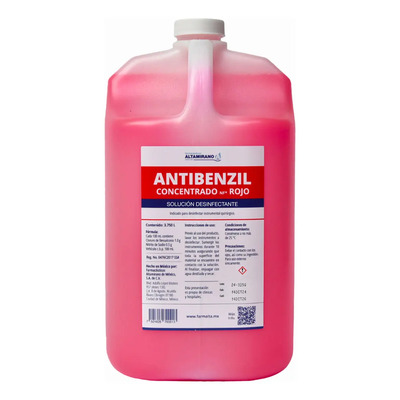 Farmacéuticos Altamirano | Jabón Antibenzil Concentrado NF Rojo (3.75 Lts.) - Solución Desinfectante - Exclusivo para profesionales de la salud | MercadoLibre