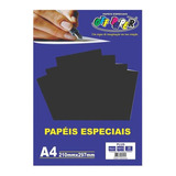 Papel Especial Color Plus 180g A4 20 Folhas Para Artesanato Cor Preto