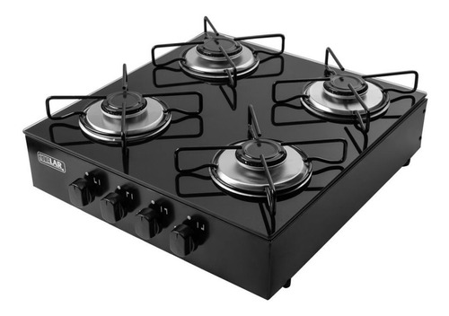 Fogão Cooktop Gás Stelar Euro 4q Pto Preto