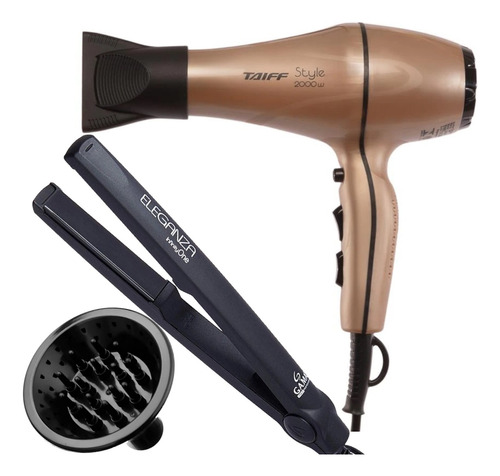 Secador De Cabelo Taiff Style Pro 2000w Difusor Prancha Gama