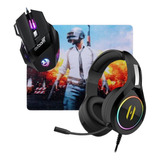 Kit Mouse 7 Botões + Headset Gamer + Mousepad Gamer Barato 