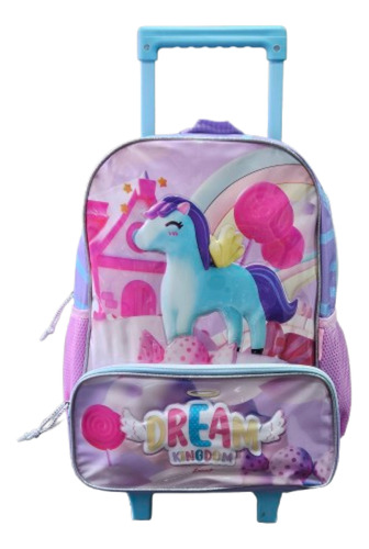 Mochila Carro Unicornio Bebé 16 PuLG. Bolsillo P/botella 605