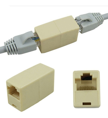 2 Conectores Extensor Acoplador Union Rj45 Cable Ethernet