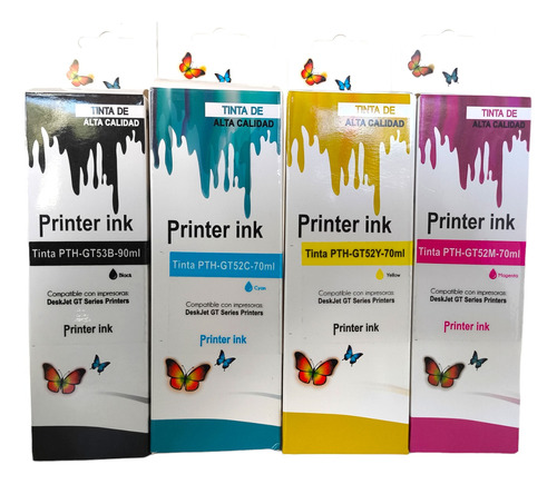 Kit 4 Tintas Compatible Con Hp Gt53  415 315 500 515 530