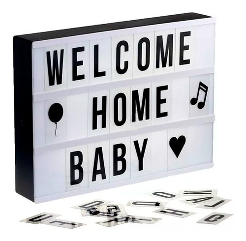 Cartel Luminoso Led Mini Lightbox 20x15 Usb Pilas Letras