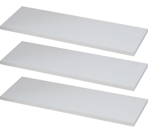 Kit 3 Prateleiras 170x25 Mdf Branco + Suporte Invisível